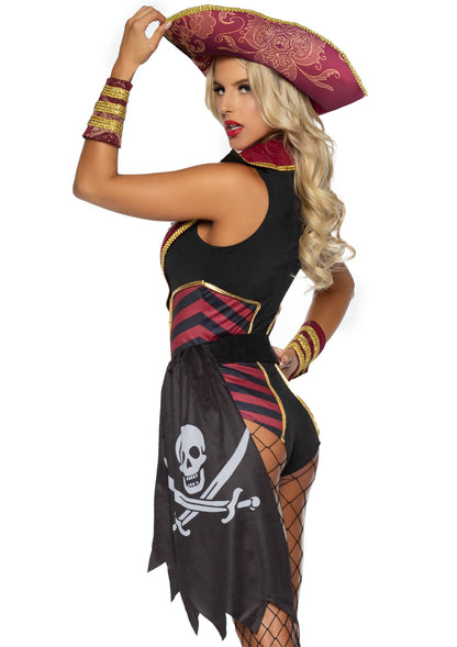 Leg Avenue 4 PC Sultry Swashbuckler, Multi,