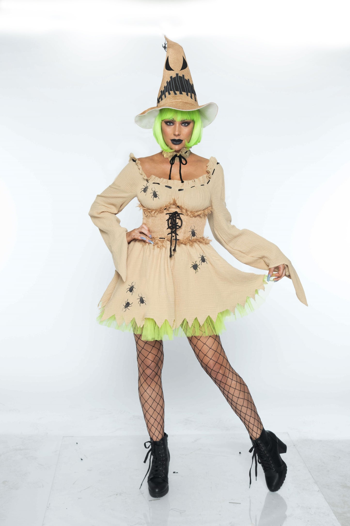 Leg Avenue 3 PC Bugged Out Baddie, Tan, 
