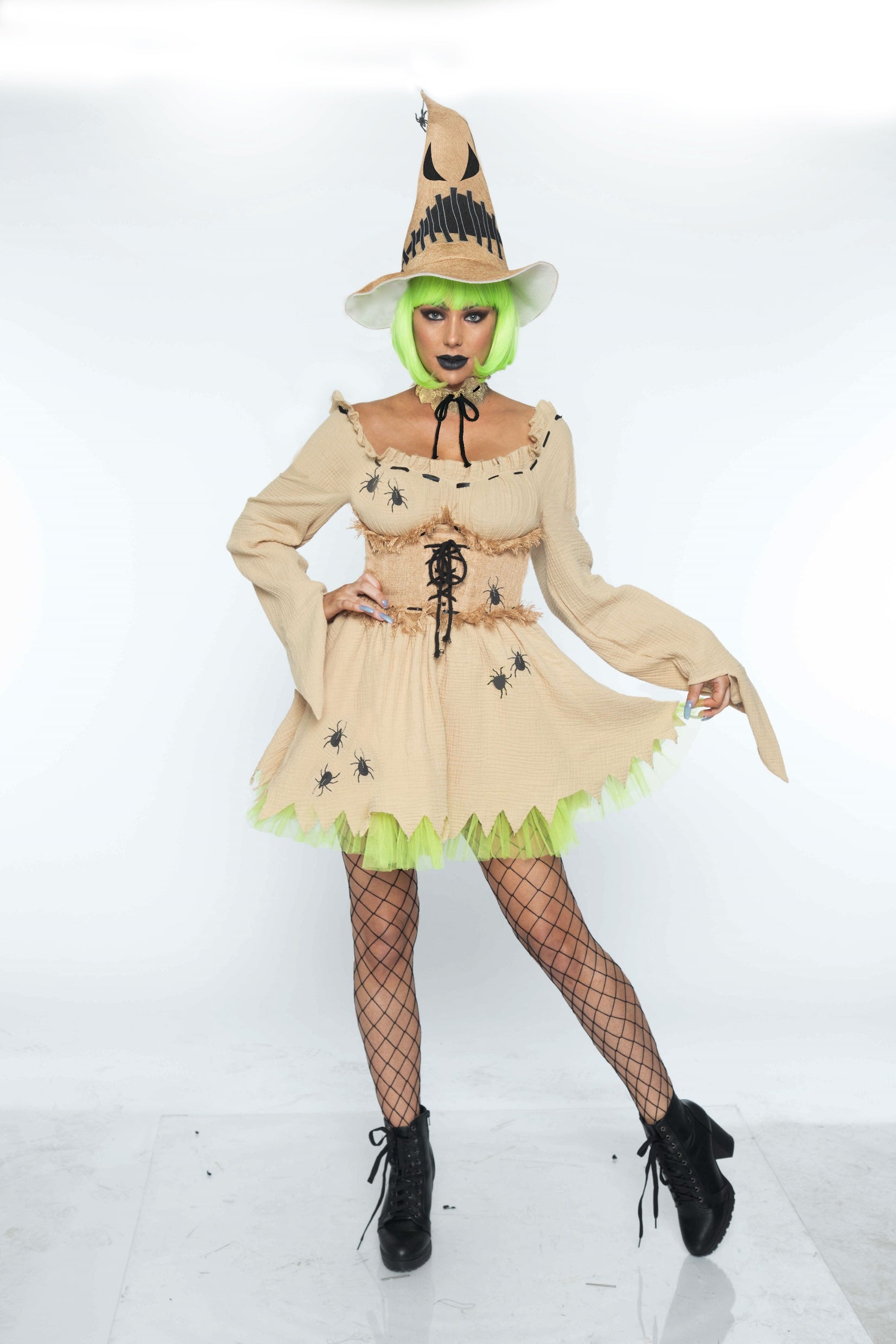 Leg Avenue 3 PC Bugged Out Baddie, Tan, 