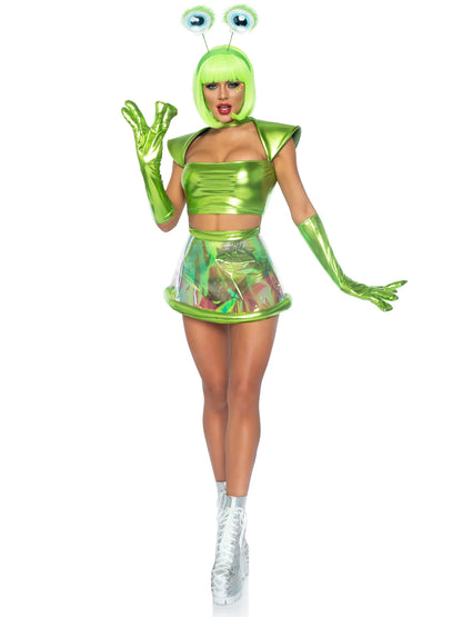 Leg Avenue 5 PC Beam Me Up Babe, Green,