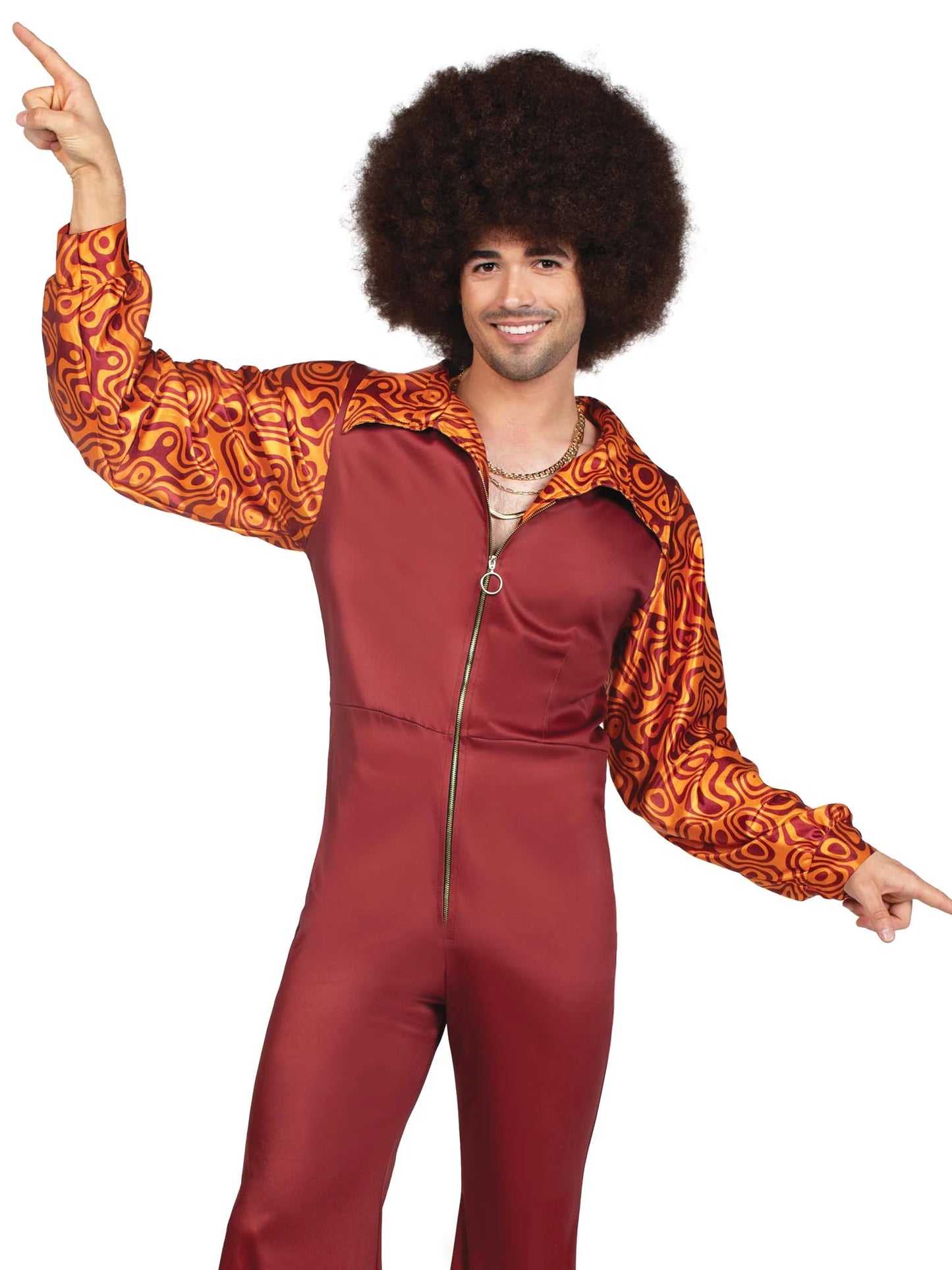 Leg Avenue Mens Disco Leisure Suit Costume Dress Halloween Costume For Women,, Multicolor