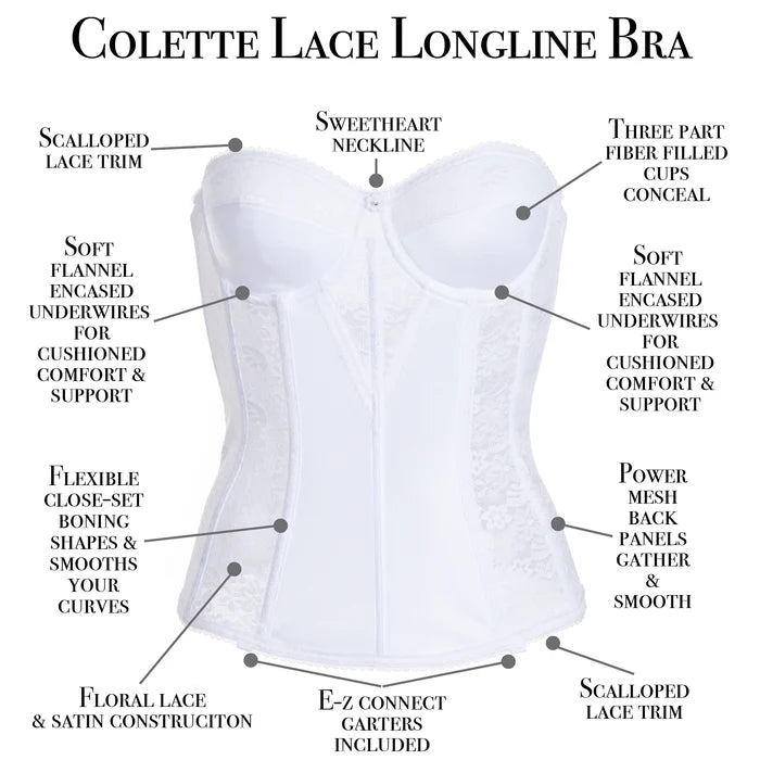 8949 Colette Lace Longline Bridal Bra