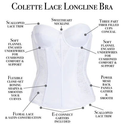 8949 Colette Lace Longline Bridal Bra