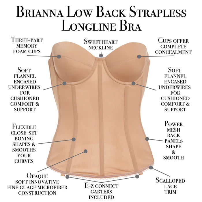 8980 Brianna Low Back Strapless Longline Bra