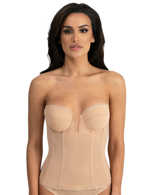 8990 Vivienne Deep Front Plunge V-Wire Longline Strapless Bridal Bra