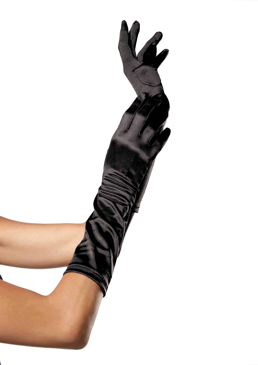 Elbow Length Satin Gloves
