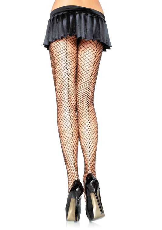 Lycra Industrual Net Panty Hose with Seam Back O/S BLACK