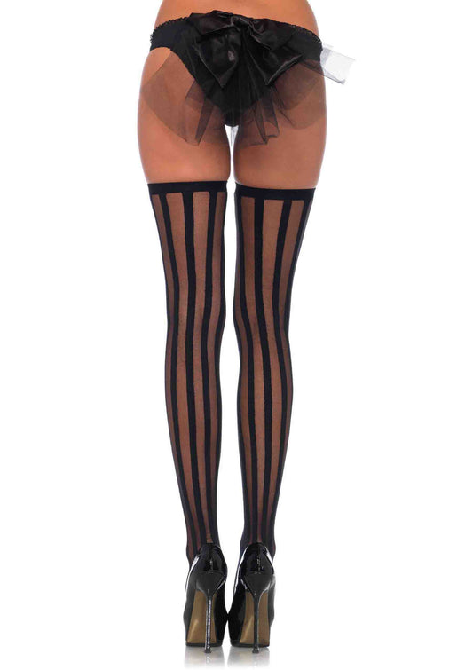 Vertical Stripe Stocking O/S BLACK