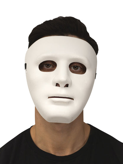 Fun World Blank Male Mask Mens Thick Plastic Face Eye