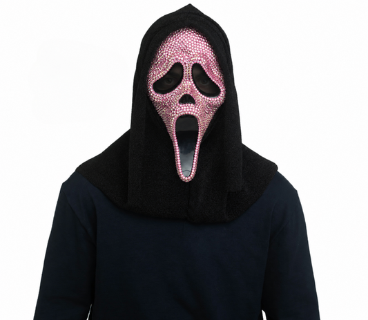 FUN WORLD Ghost Face Pink Rhinestone Bling Full Mask SCREAM