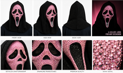 FUN WORLD Ghost Face Pink Rhinestone Bling Full Mask SCREAM
