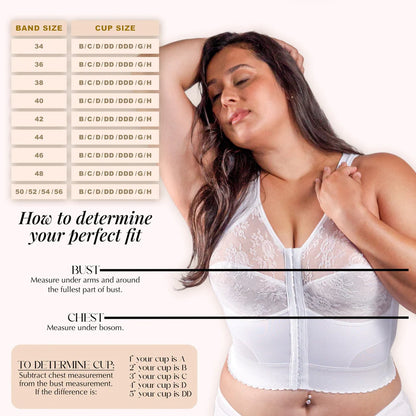 9603 Front Closure Back Support Long Line Bra