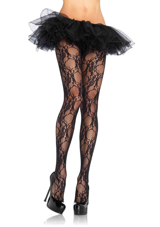 Floral lace pantyhose