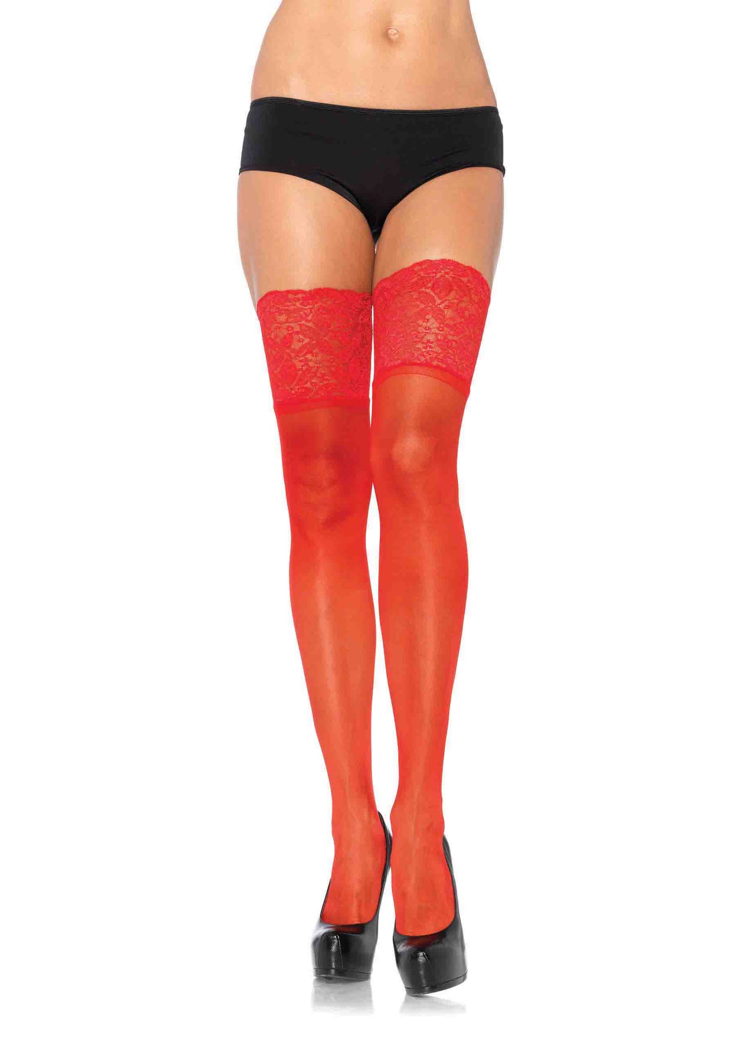 Lycra Sheer Thi Hi with 5"Silicone Lace Top