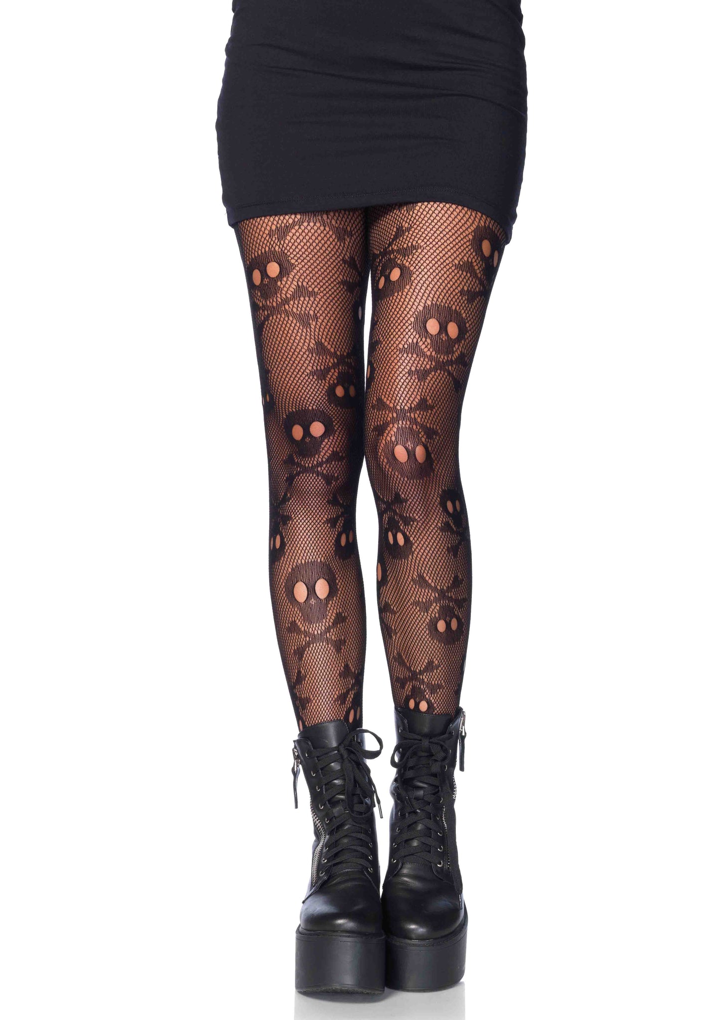 Pirate Booty skull net pantyhose O/S BLACK
