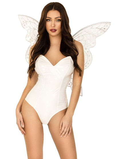 Iridescent Glitter Fairy Wings With Flower Accent
