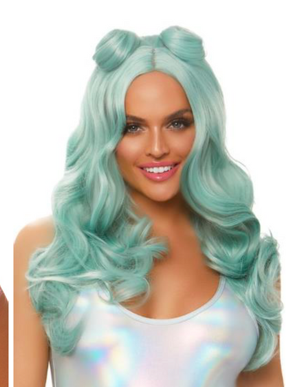 Leg Avenue 24" Beachy waves long wig with buns