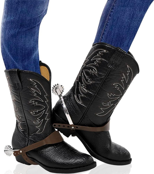 Pair of Cowboy Spurs Shoe Accessory for Themed and Costume Events