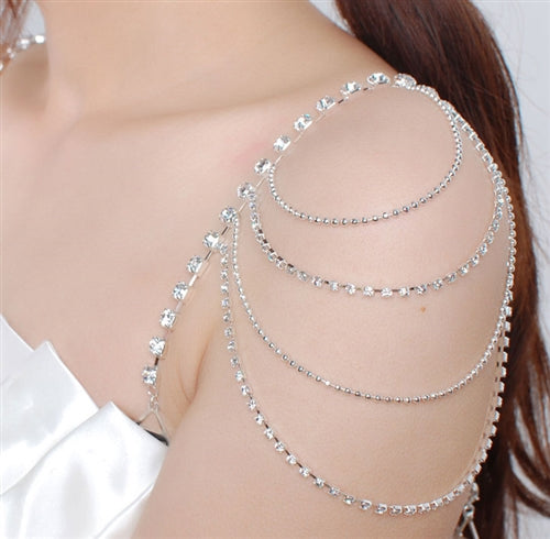 Interchangeable Bridal Crystal Clear Rhinestones Straps