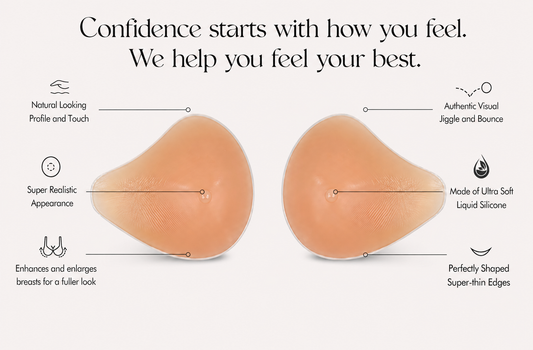 ENVY BODY SHOP Butterfly Classic Asymmetrical Breast Forms L Shape, Left + Right Pair Set
