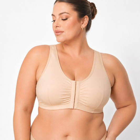 Women’s Mastectomy Bra with Pockets for Prosthesis – Front Closure Wireless