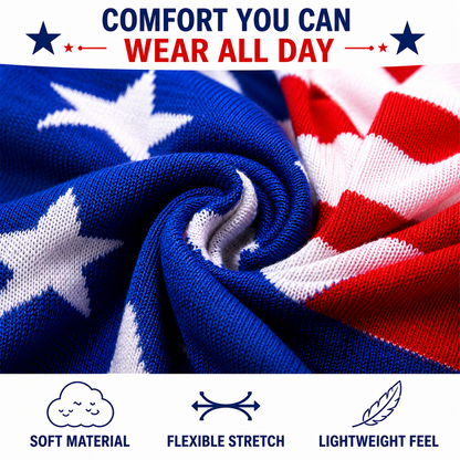 American Flag Knee High Socks for Women & Men – Patriotic USA Stars & Stripes Socks for 4th of July, Independence Day, Memorial Day, Parades, Sporting Events & Costume Parties