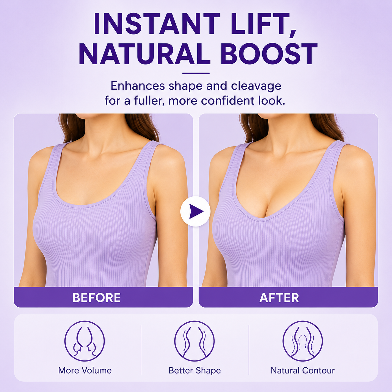 Peel & Stick Foam Bra Cup Enhancer – Reusable Adhesive Bra Inserts for Instant Lift & Natural Shape – Invisible Push Up Padding for Bras & Dresses