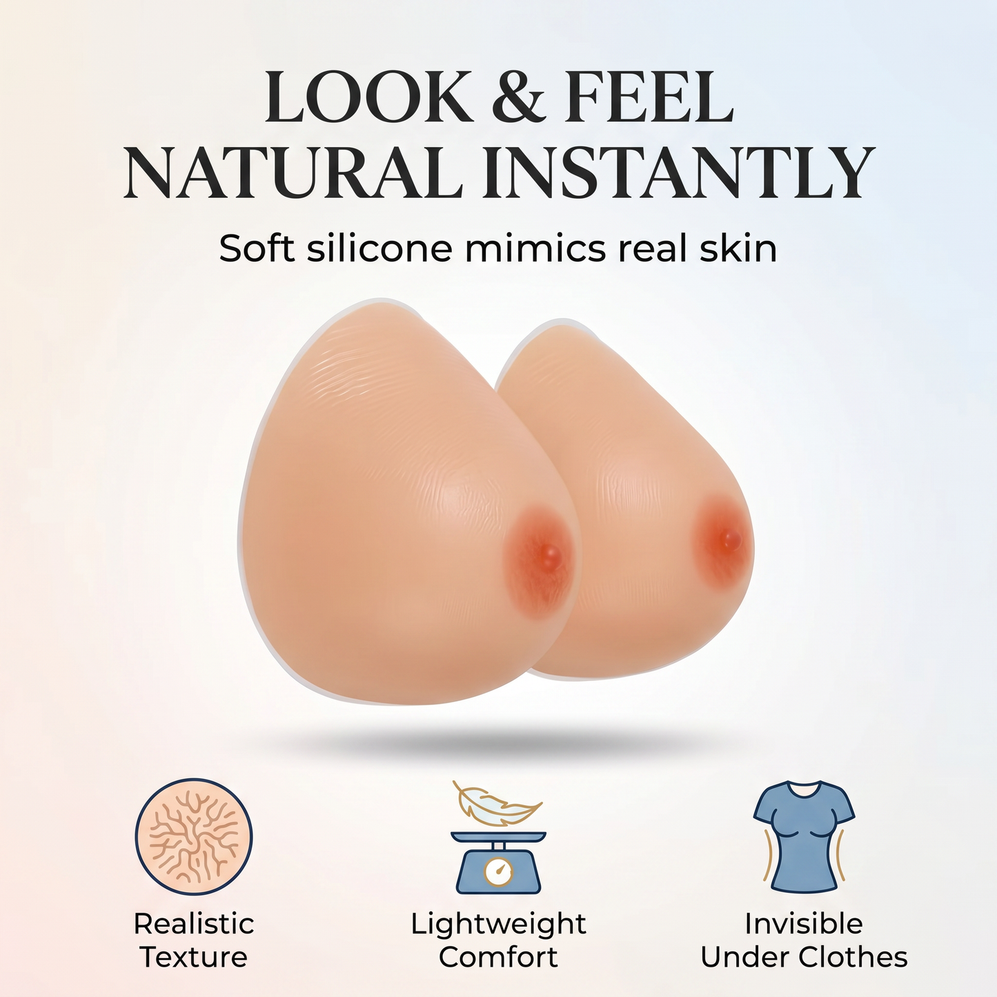 ENVY BODY SHOP Rounder Fuller Concave Back Tear Drop Silicone Breast Forms