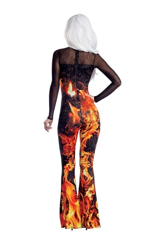 Dreamgirl Flame Jumpsuit with Mesh Neckline