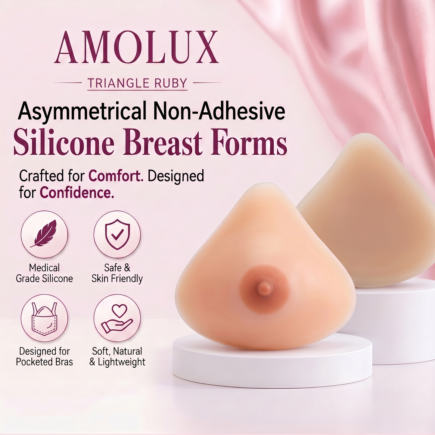 Amolux Envy Body Shop Triangle Ruby Symmetrical Breast Forms