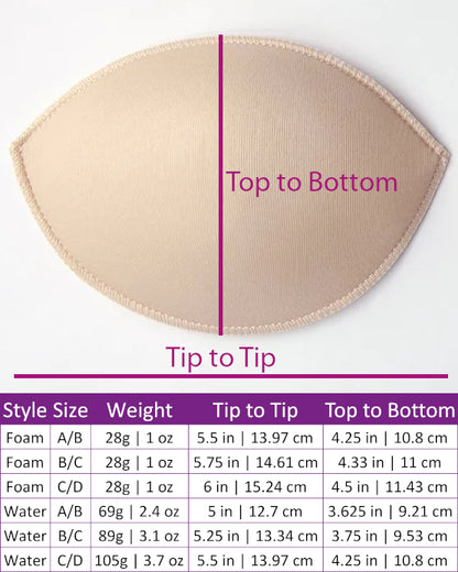 ENVY BODY SHOP Foam or Water Push-Up Pads – Breast Lift and Shaping Inserts for Enhanced Curves and Comfort
