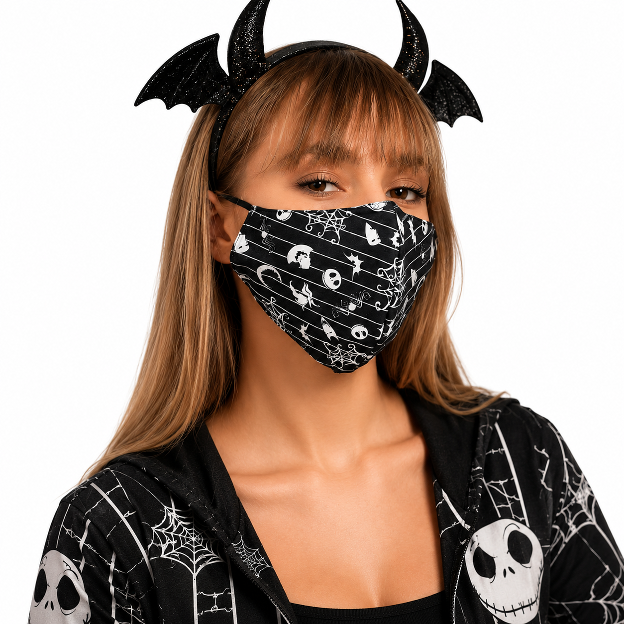 3D Printed Face Mask, Reusable Washable Adjustable Cloth Face Mask with Soft Breathable Fabric, Novelty Costume Fashion Mask for Halloween, Cosplay, Festivals and Daily Wear - Nightmare
