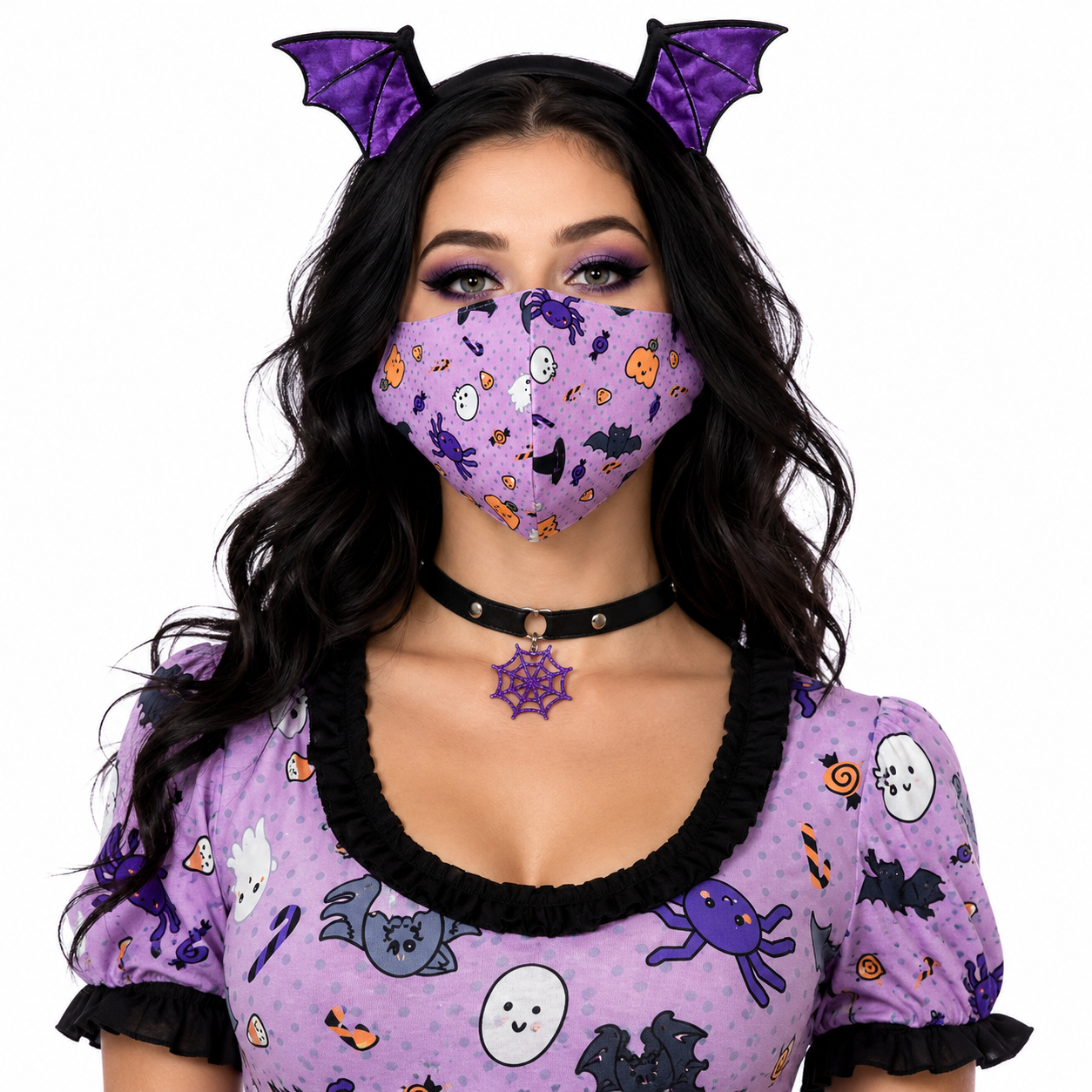 3D Printed Face Mask, Reusable Washable Adjustable Cloth Face Mask with Soft Breathable Fabric, Novelty Costume Fashion Mask for Halloween, Cosplay, Festivals and Daily Wear - Spooky