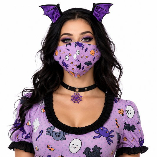 3D Printed Face Mask, Reusable Washable Adjustable Cloth Face Mask with Soft Breathable Fabric, Novelty Costume Fashion Mask for Halloween, Cosplay, Festivals and Daily Wear - Spooky