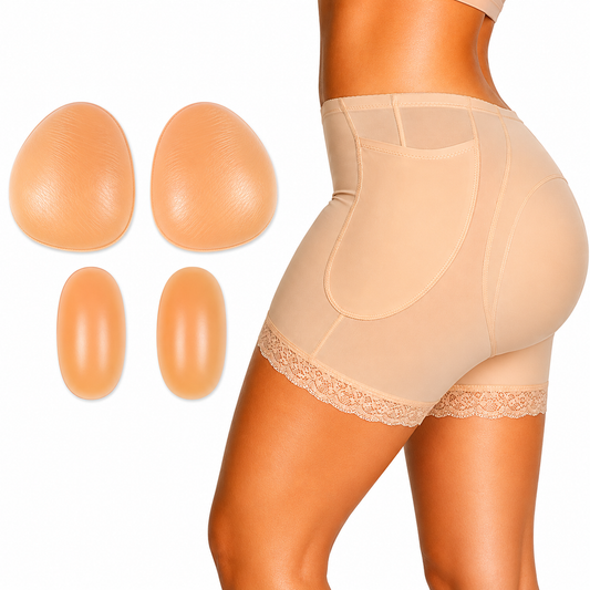 Butt Lifter Shapewear Women Padded Butt Lifting Panties Silicone Hip Booty Pads, Lace Butt Enhancer Boyshorts