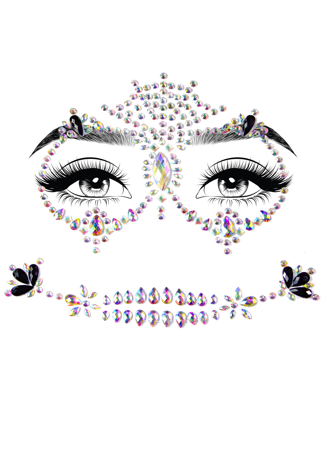 Calavera Adhesive Face Jewels Sticker