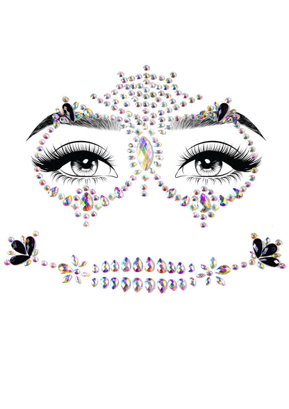 Calavera Adhesive Face Jewels Sticker