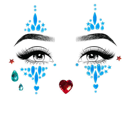 Harlequin Adhesive Face Jewels Sticker