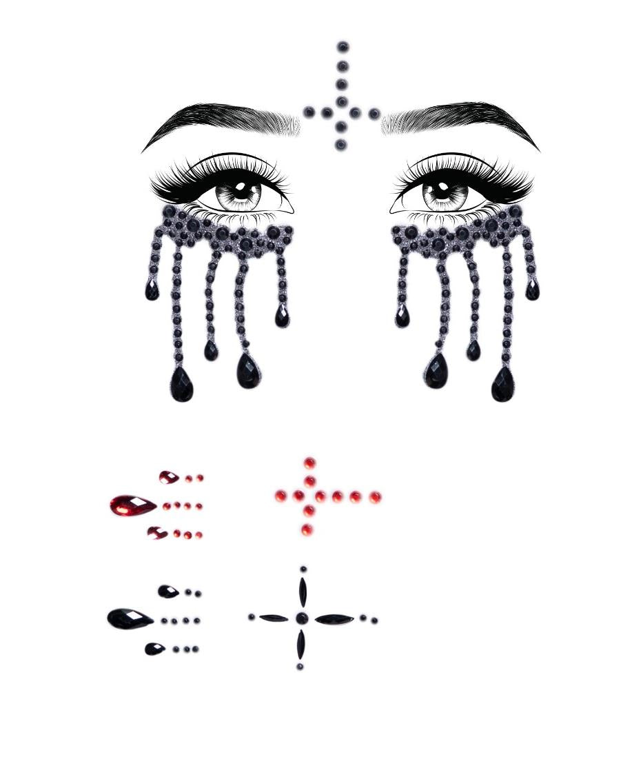 Possessed Adhesive Face Jewels Sticker
