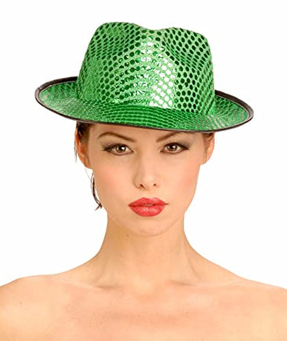 Green Sequin Fedora Hat Accessory