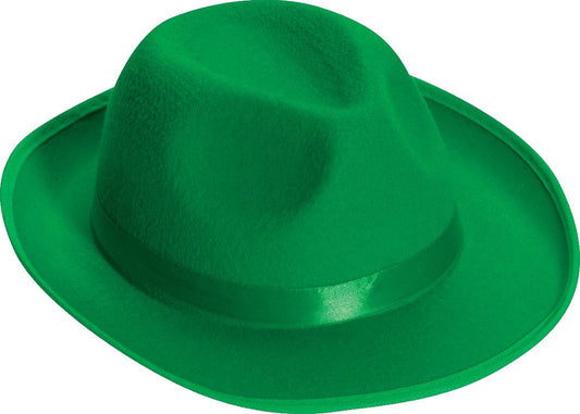 Green Flocked Fedora Hat Accessory