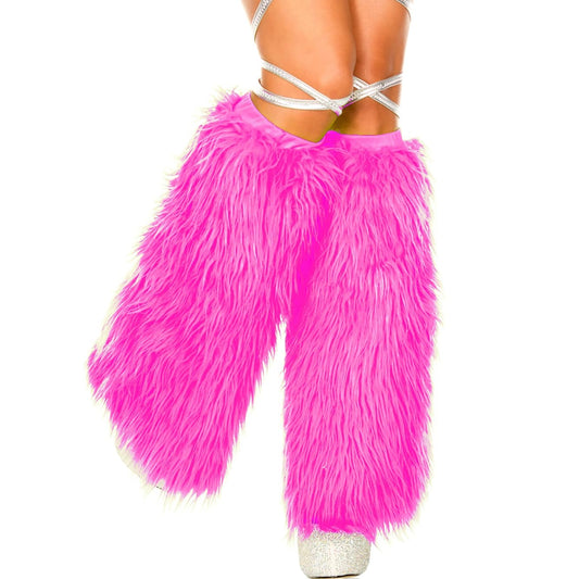 Women's Boot Cuff Cover for Party Costumes Furry Festival Leg Warmers, Hot Pink