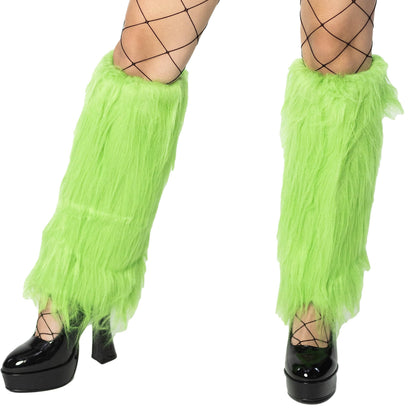 Women's Boot Cuff Cover for Party Costumes Furry Festival Leg Warmers, Neon Green