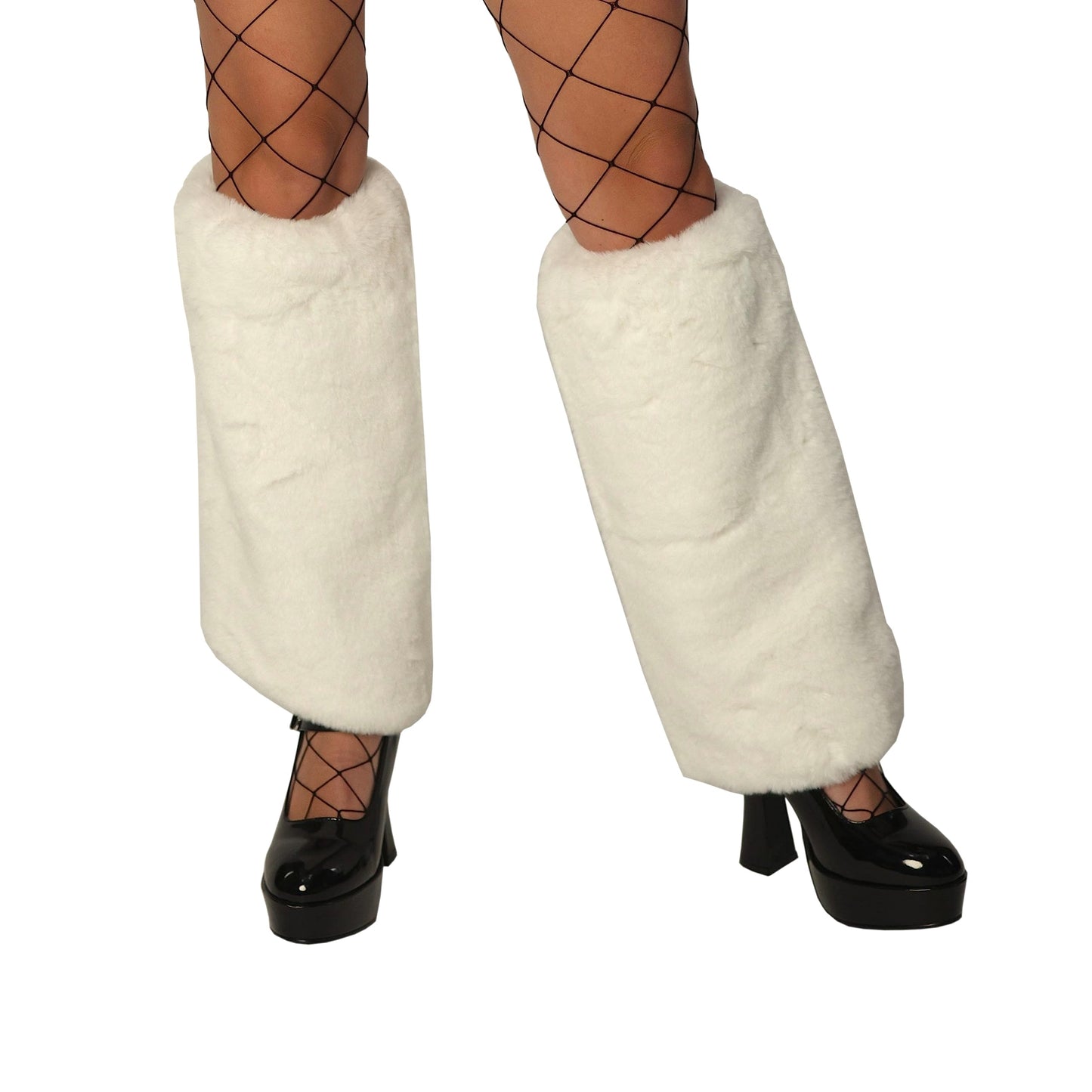 Women's Boot Cuff Cover for Party Costumes Furry Festival Leg Warmers, White