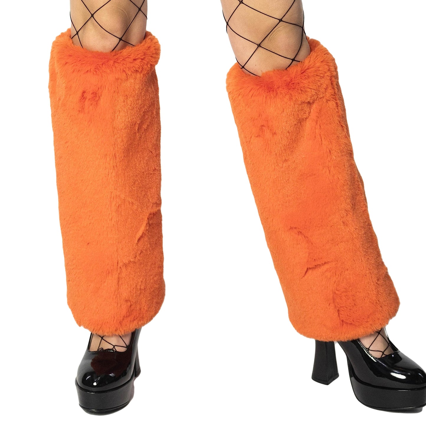 Women's Boot Cuff Cover for Party Costumes Furry Festival Leg Warmers, Neon Orange