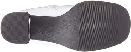 (Used) Ellie Shoes GOGO-W 3" Wide Width Gogo Boots with Zipper, White, 6