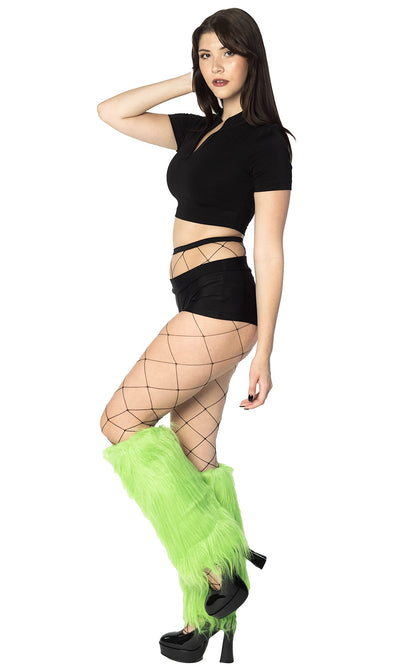 Women's Boot Cuff Cover for Party Costumes Furry Festival Leg Warmers, Neon Green