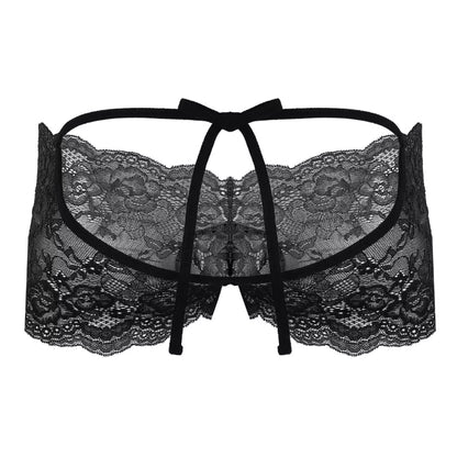 Men's Openwork Sissy Floral Lace Bulge Pouch Briefs Crossdress Underwear Sissy Panties