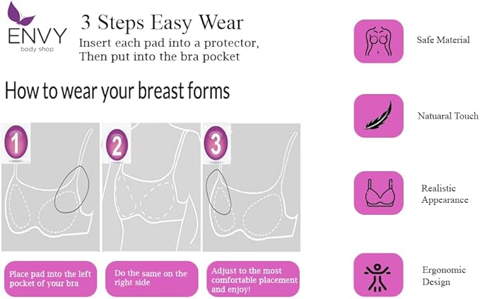 Envy Body Shop Silicone Breast Forms with Adhesive