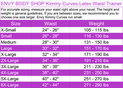 ENVY BODY SHOP Kimmy Curves Latex Gym Waist Trainer Body Shaper